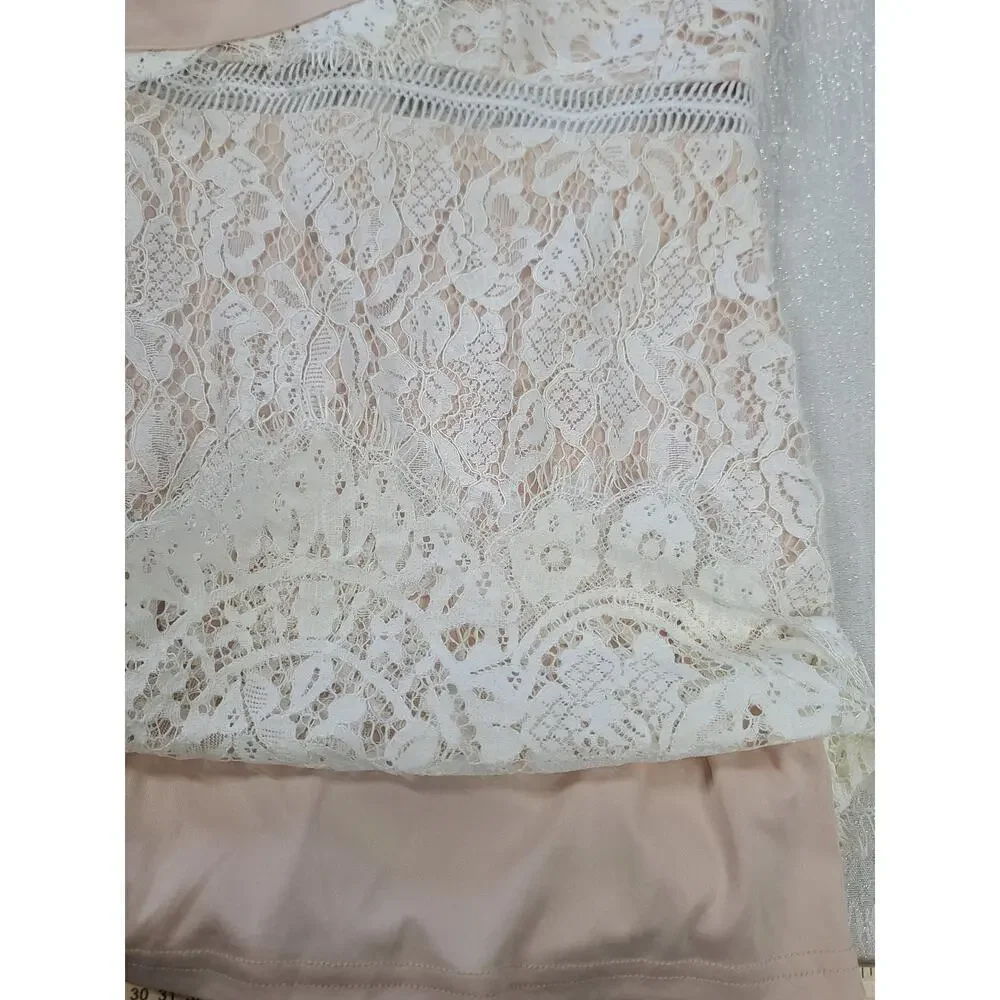 Superdown Remi Lace mini women's dress off white lace crochet Sz XS Cottagecore - Picture 10 of 10